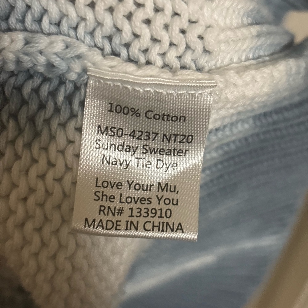 Show Me Your Mumu Sweater summer blue Tie Dye Cotton Knit spring light layer - Picture 5 of 8